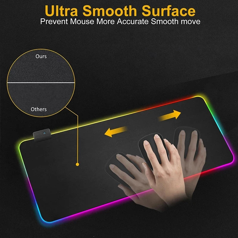 Close-up of the non-slip rubber base of the Aura Glow RGB desk mat.