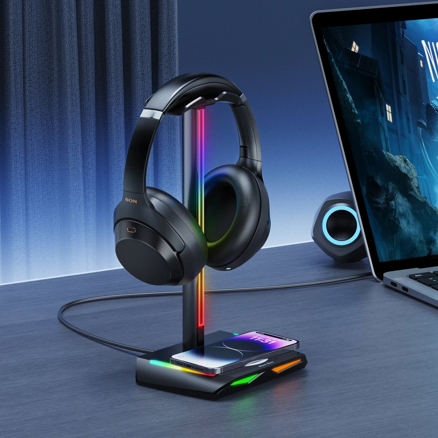The Command Center V2 - Pro RGB Stand with Wireless Charging
